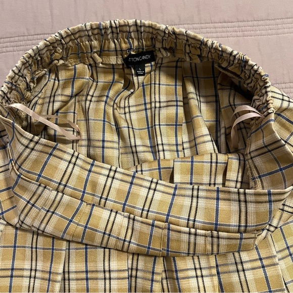 Cotton Candy Yellow Plaid Mini Skirt - Picture 3 of 4